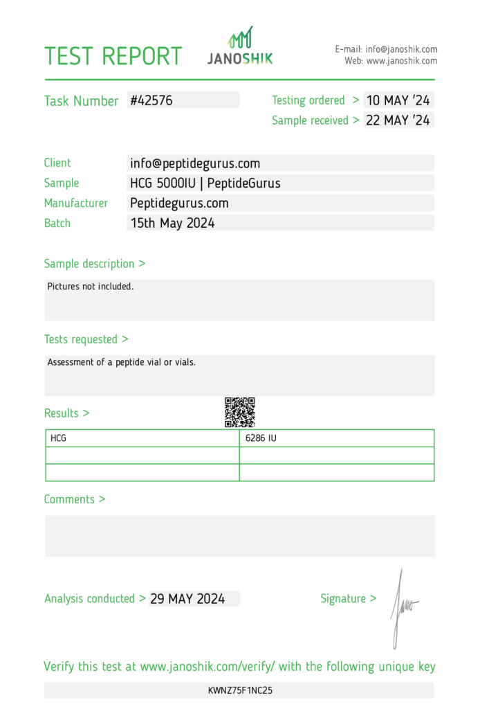 Test Report #hcg 5000