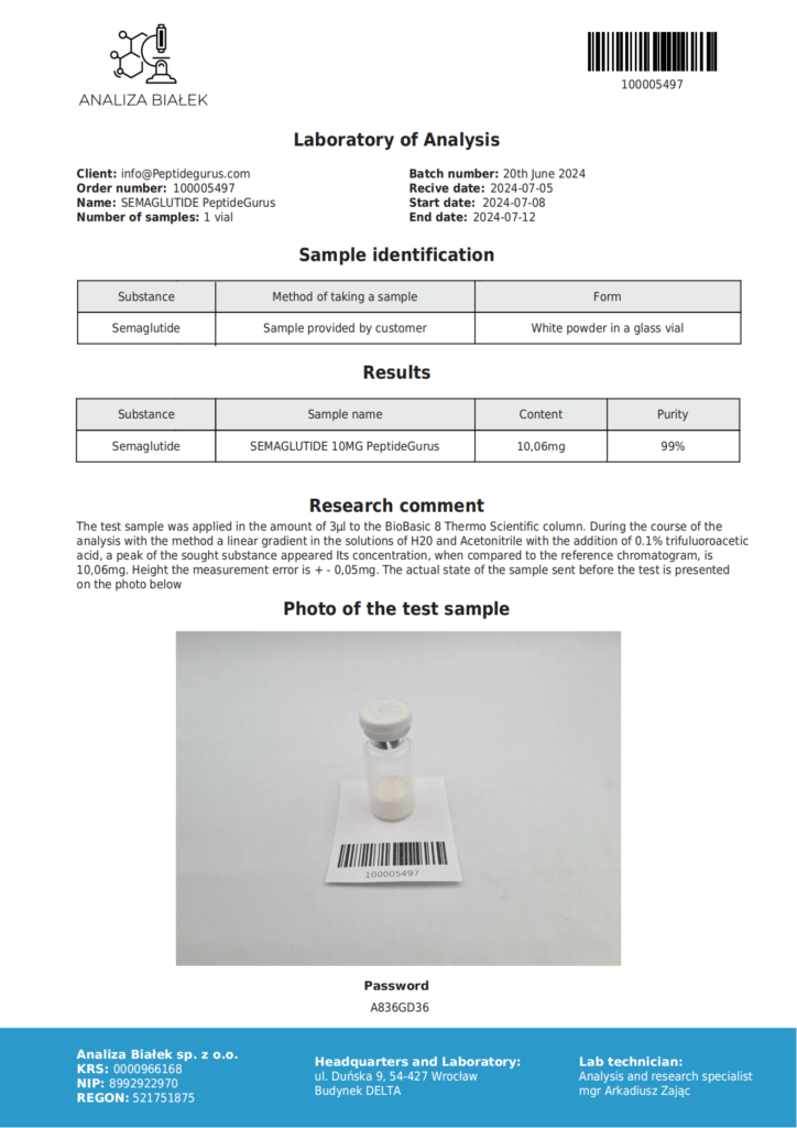 Analiza_sema 10mg_00 Investigar péptidos con privacidad garantizada.